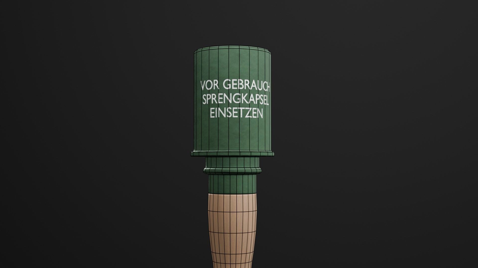 Game-Ready German WW2 Stick Grenade Low-poly 3D model_6