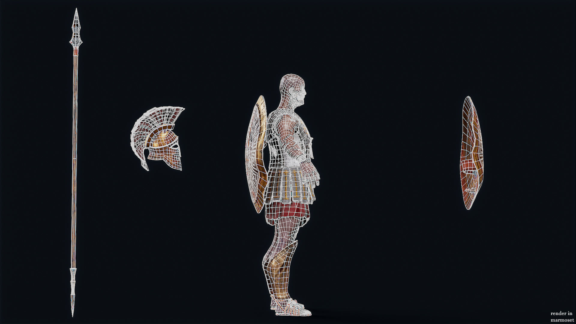 SPARTAN HOPLITE UNDEAD6 Low-poly 3D model_12