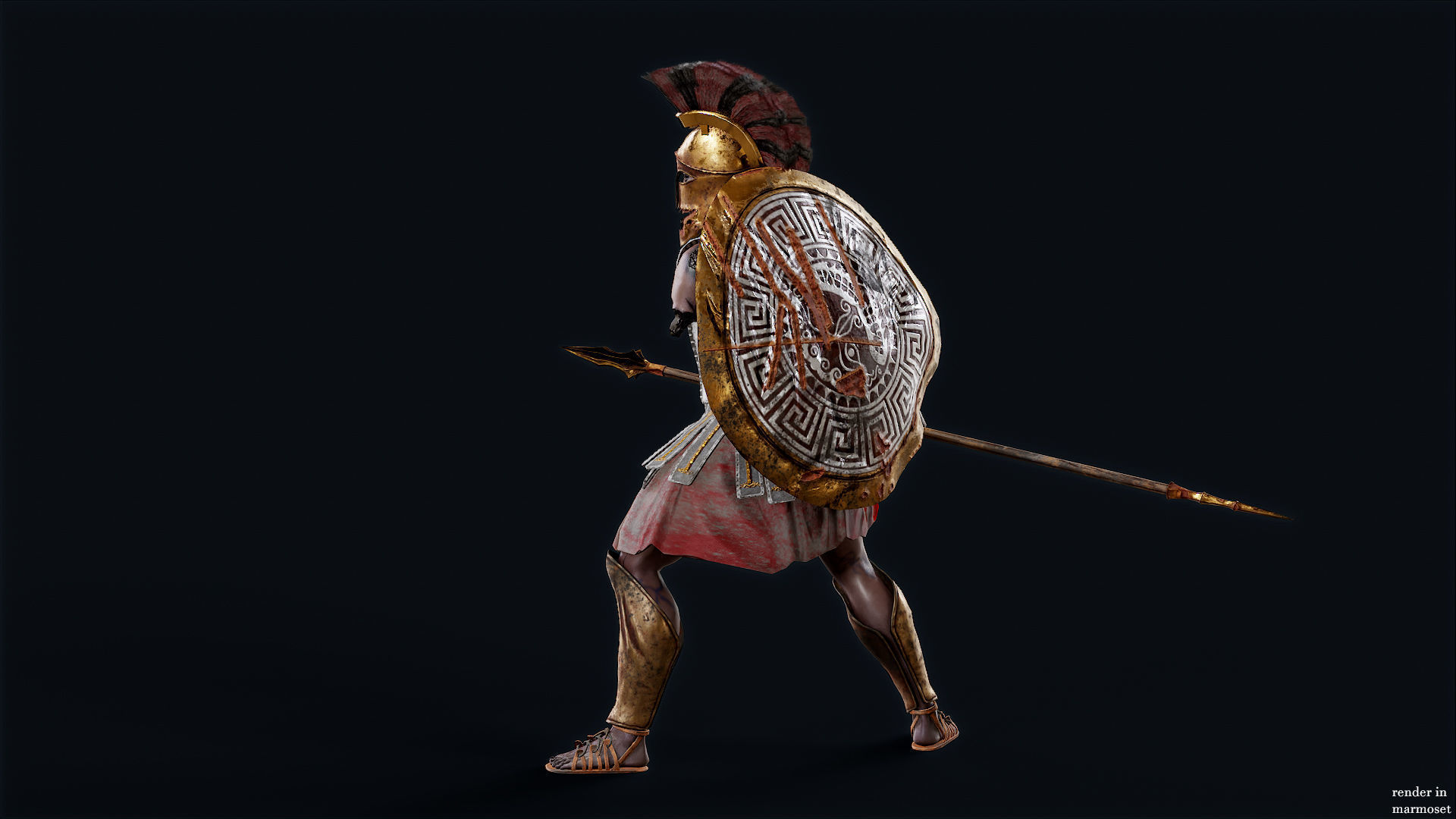 SPARTAN HOPLITE UNDEAD6 Low-poly 3D model_3