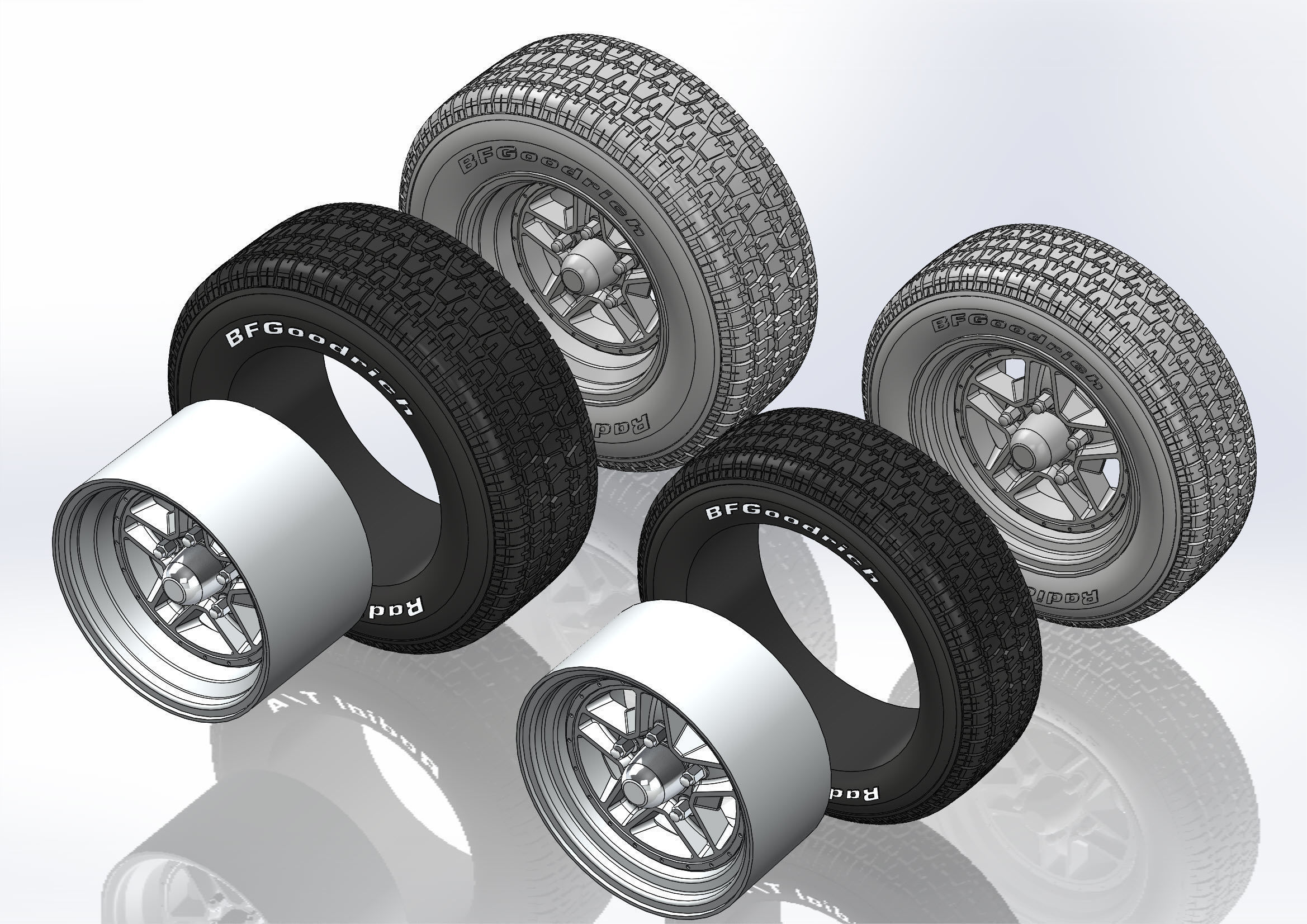 Set of custom wheels Kelsey-Hayes Kel-Star for scale model 3D print model_10