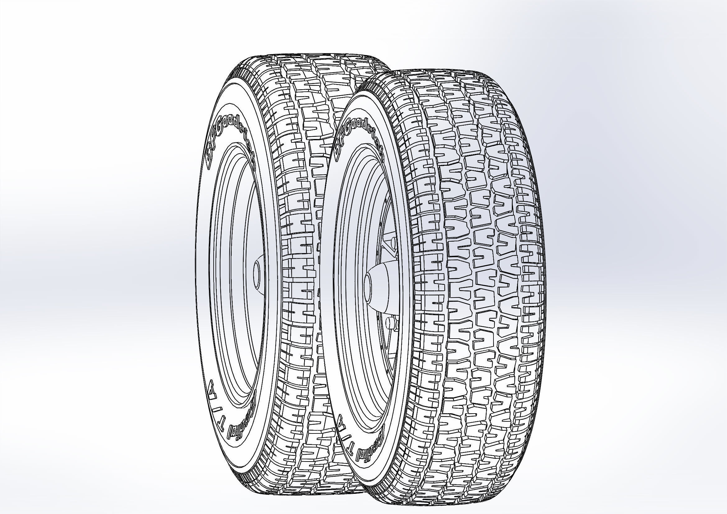 Set of custom wheels Kelsey-Hayes Kel-Star for scale model 3D print model_4