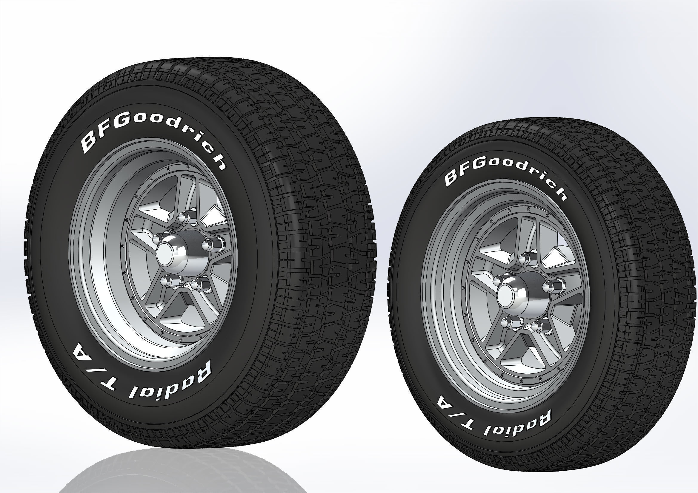 Set of custom wheels Kelsey-Hayes Kel-Star for scale model 3D print model_1