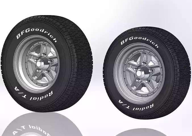 Set of custom wheels Kelsey-Hayes Kel-Star for scale model