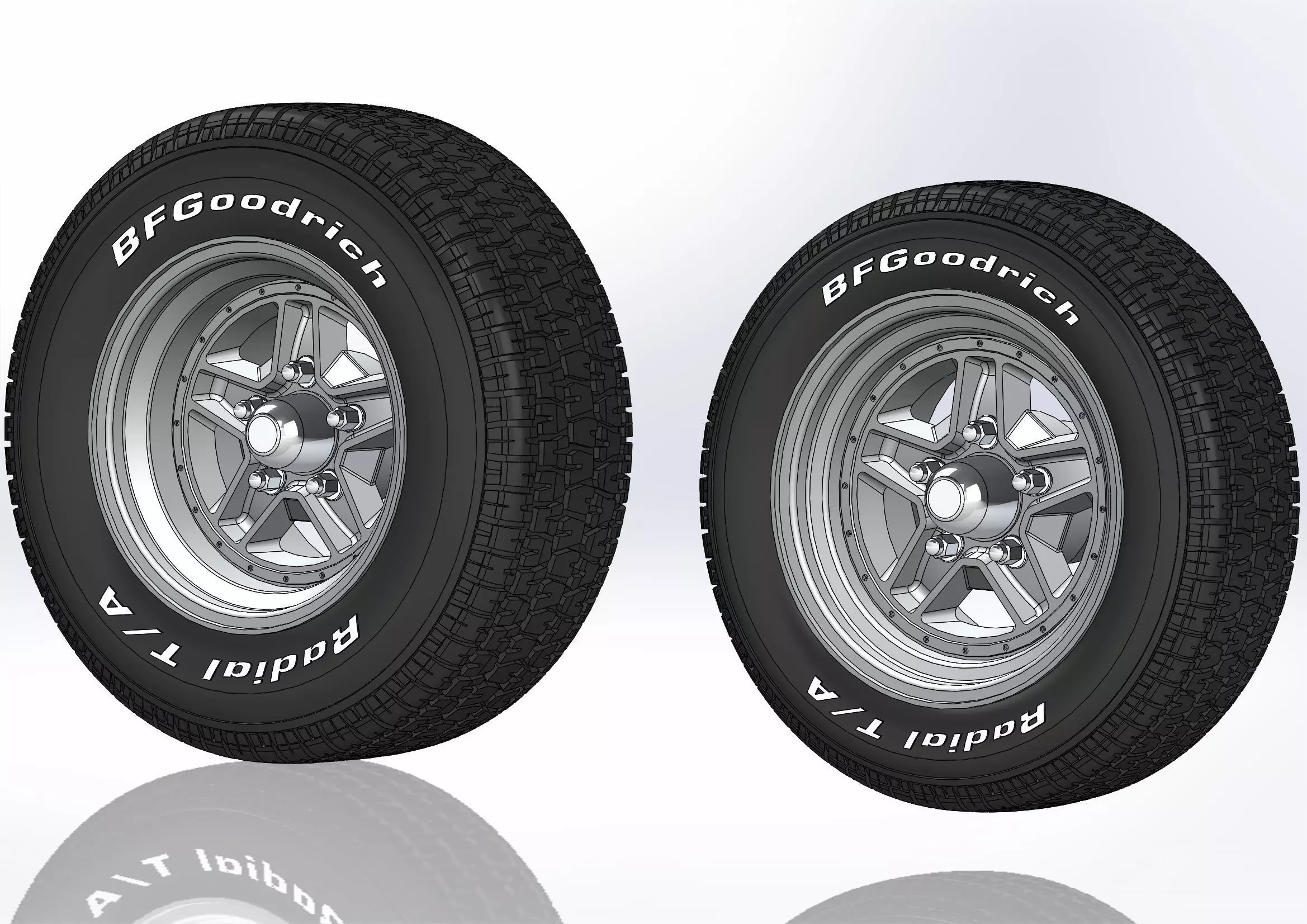 Set of custom wheels Kelsey-Hayes Kel-Star for scale model 3D print model_0