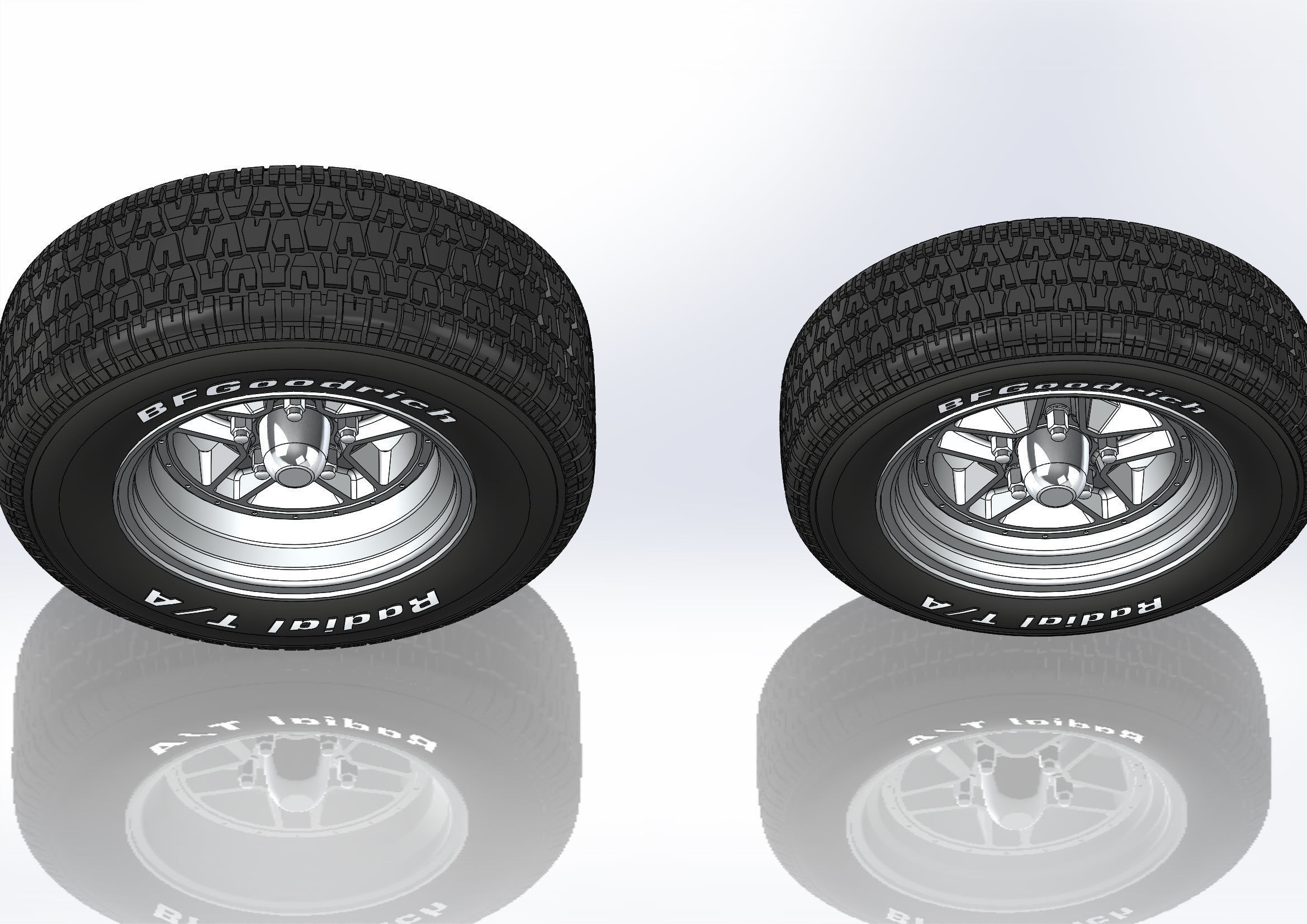 Set of custom wheels Kelsey-Hayes Kel-Star for scale model 3D print model_7