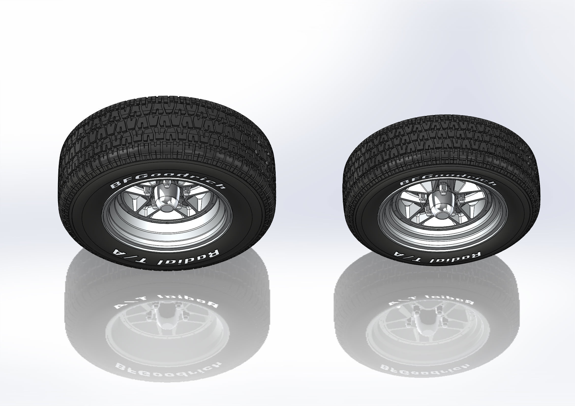 Set of custom wheels Kelsey-Hayes Kel-Star for scale model 3D print model_8