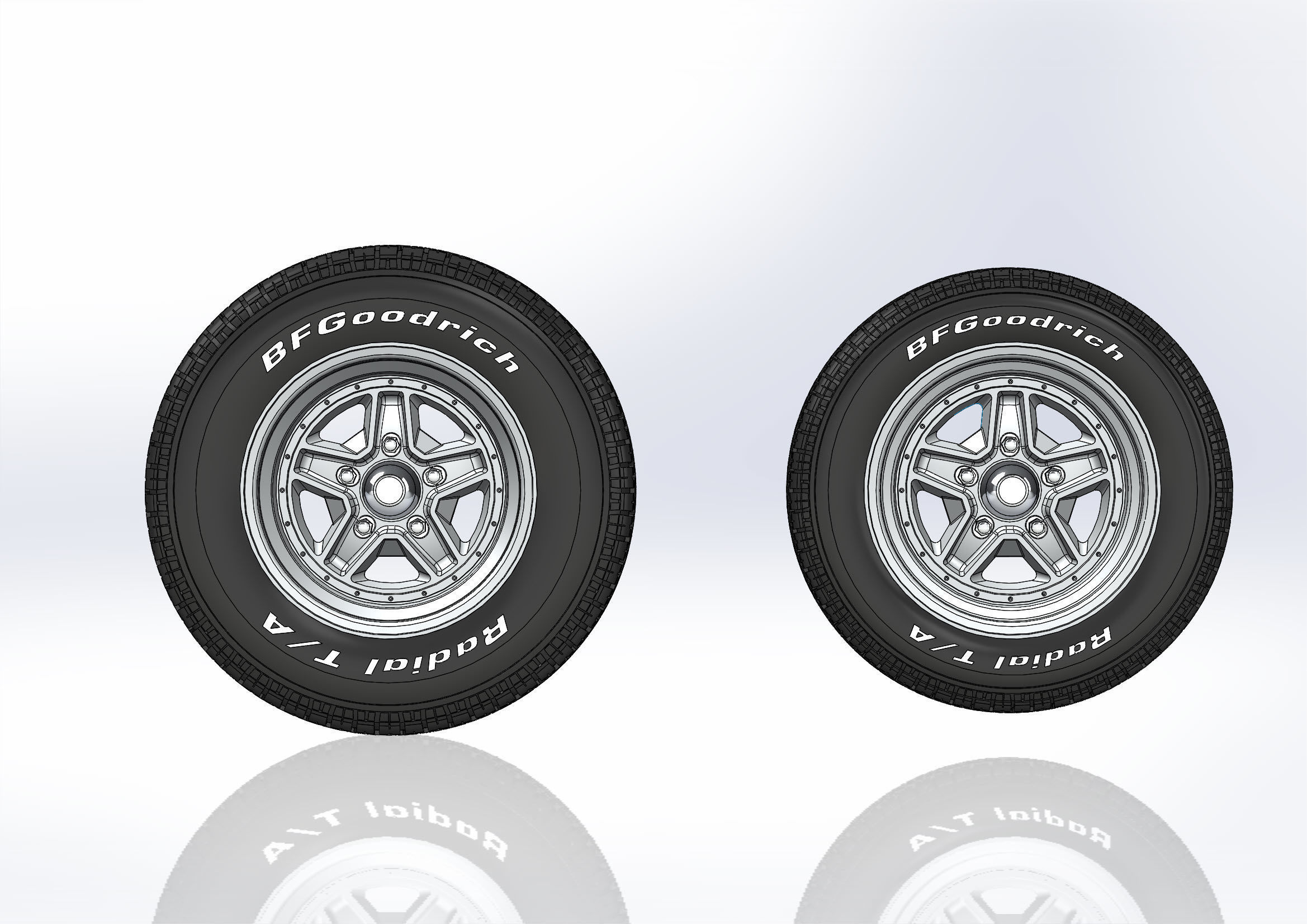 Set of custom wheels Kelsey-Hayes Kel-Star for scale model 3D print model_5