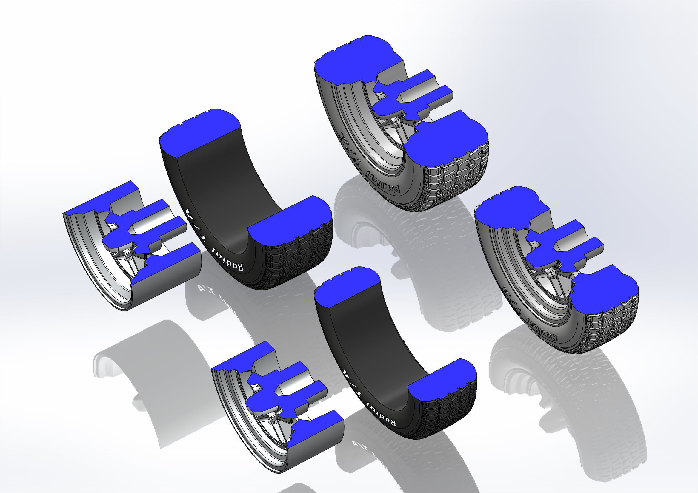 Set of custom wheels Kelsey-Hayes Kel-Star for scale model 3D print model_11