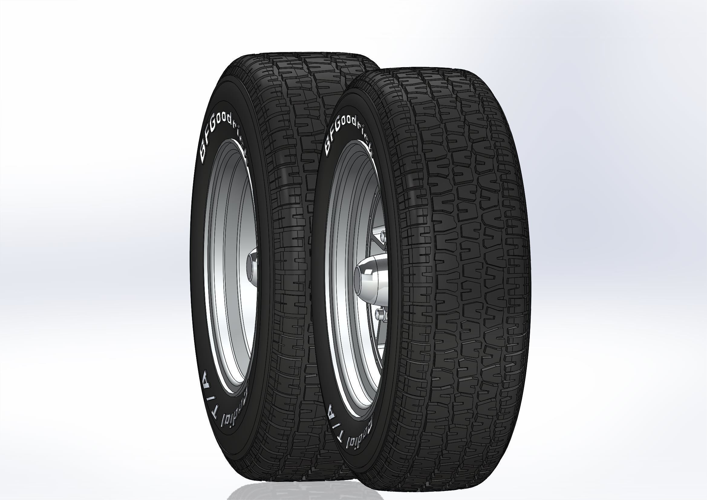 Set of custom wheels Kelsey-Hayes Kel-Star for scale model 3D print model_3