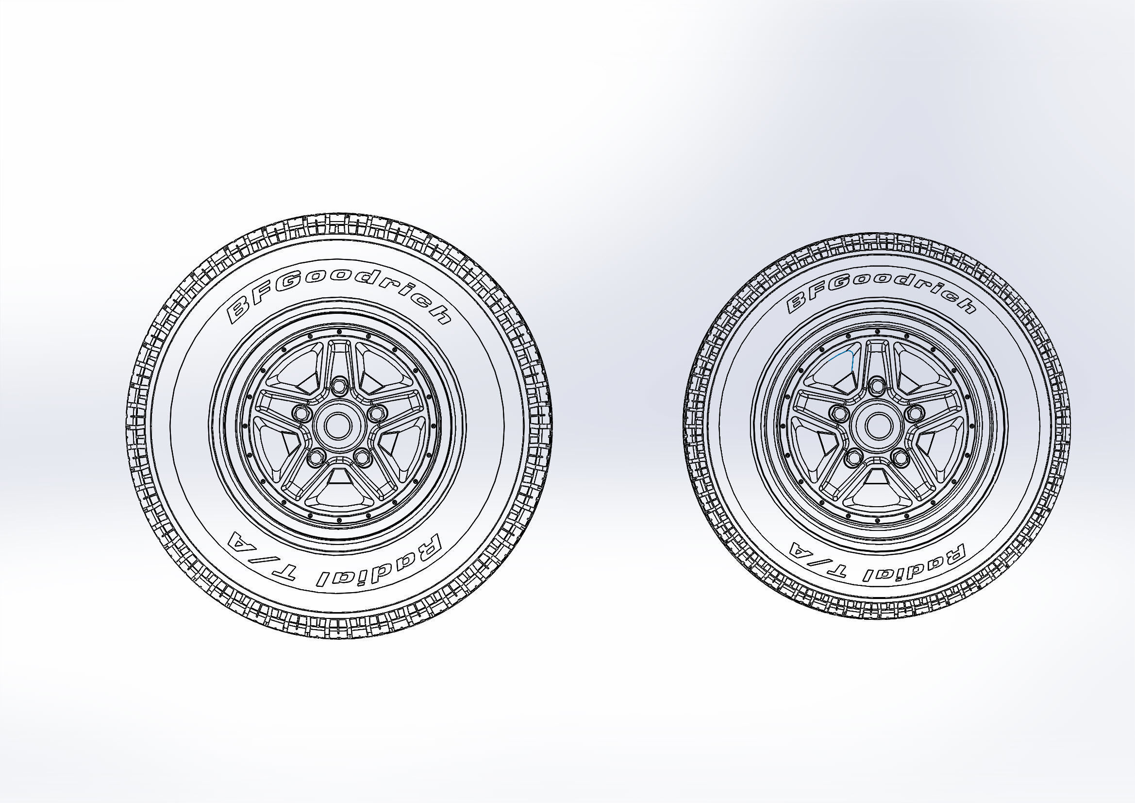 Set of custom wheels Kelsey-Hayes Kel-Star for scale model 3D print model_6