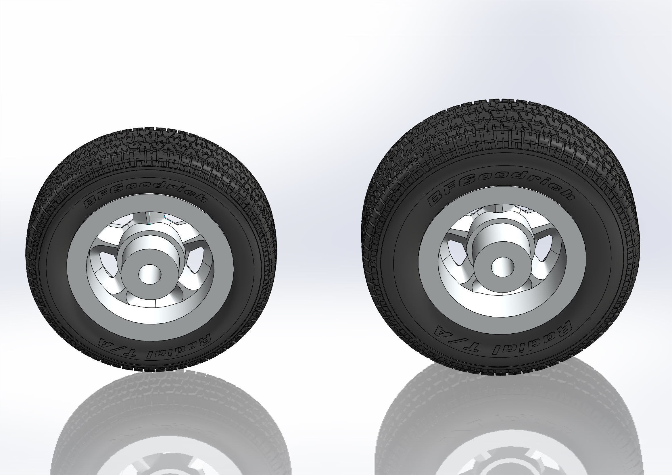 Set of custom wheels Kelsey-Hayes Kel-Star for scale model 3D print model_9