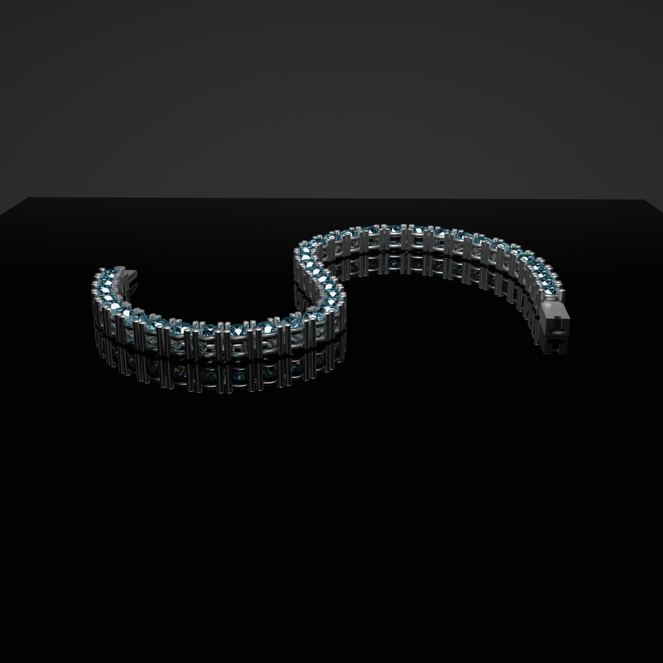 Diamond bracelet jewerly 3D model 3D model_1