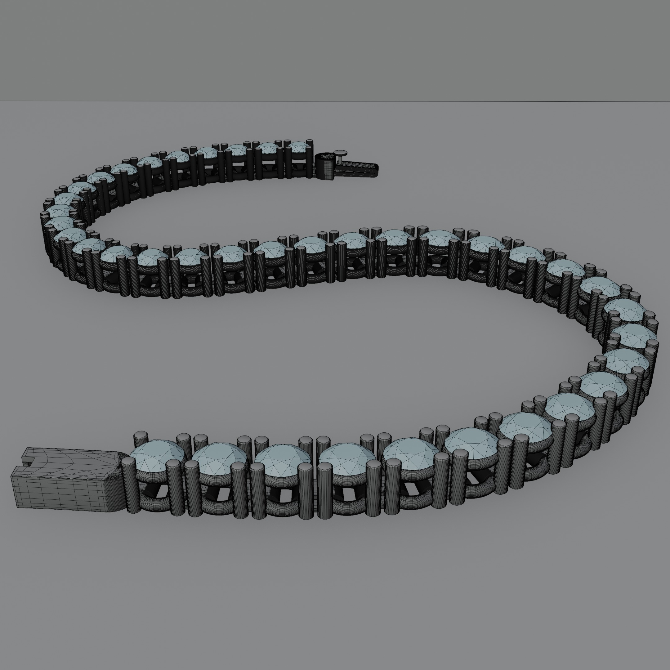 Diamond bracelet jewerly 3D model 3D model_7