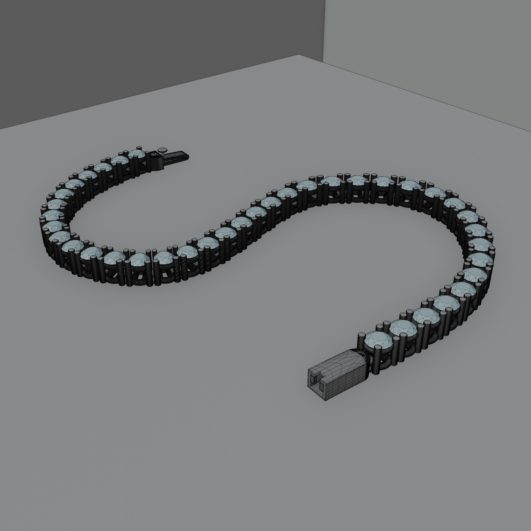 Diamond bracelet jewerly 3D model 3D model_6