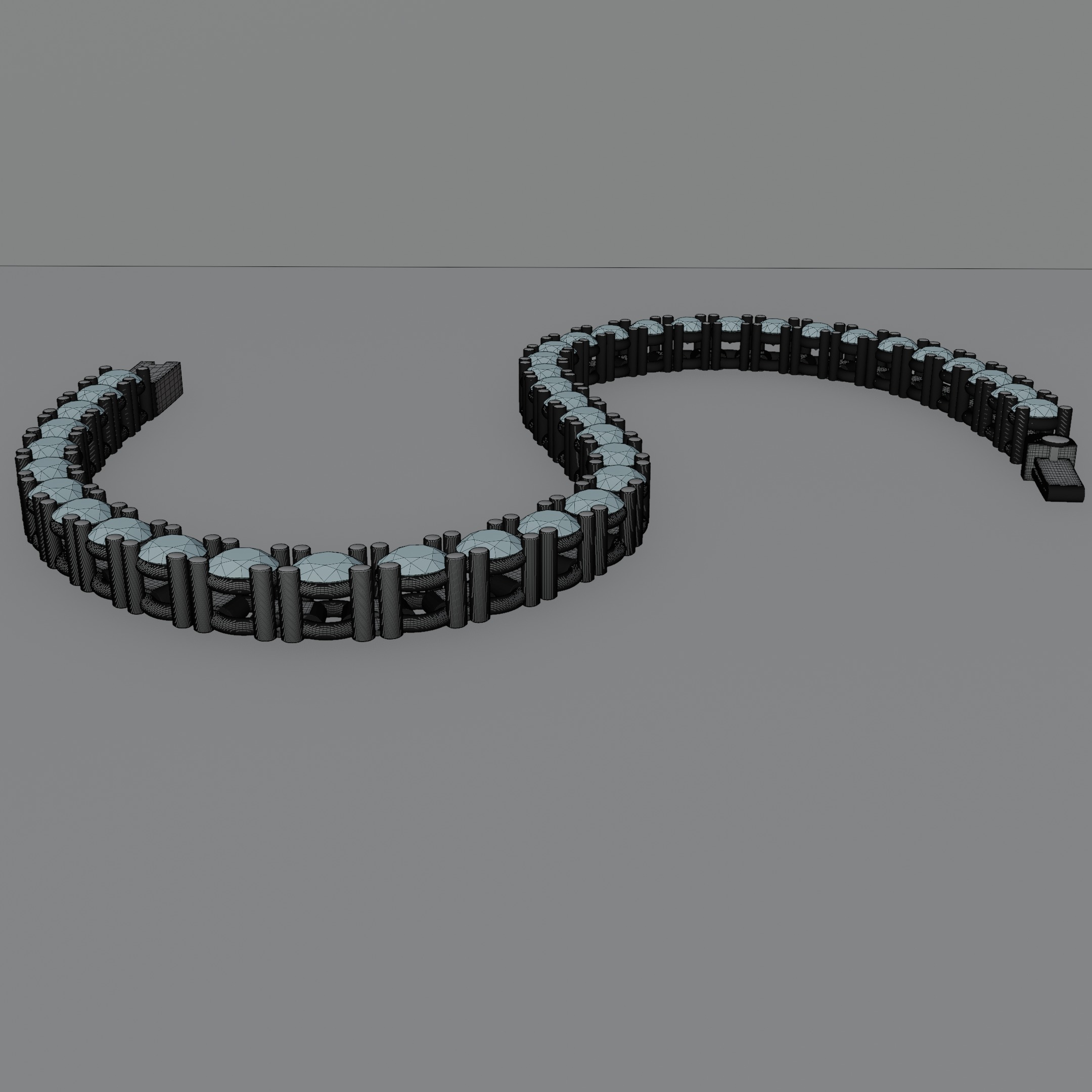 Diamond bracelet jewerly 3D model 3D model_10
