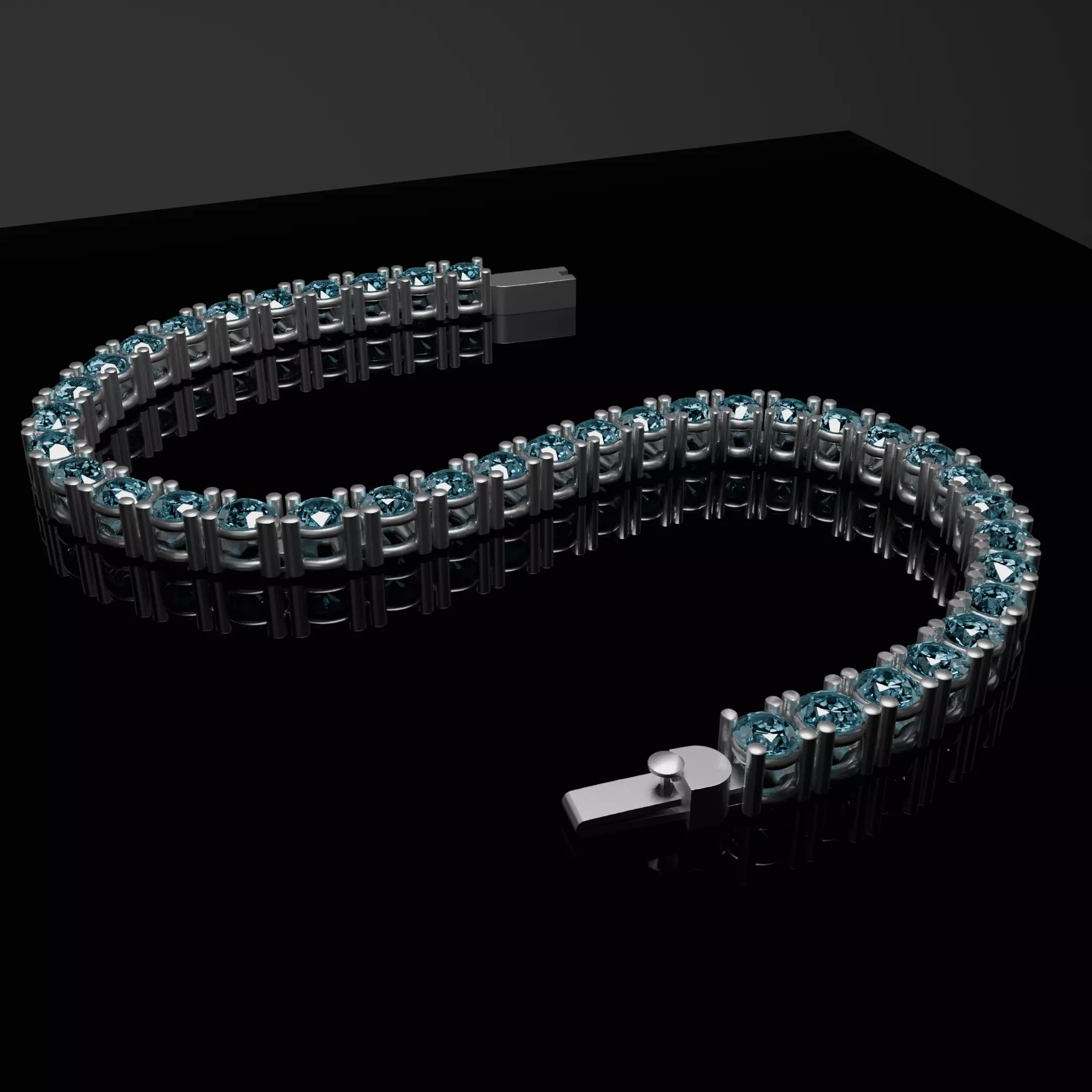 Diamond bracelet jewerly 3D model 3D model_0