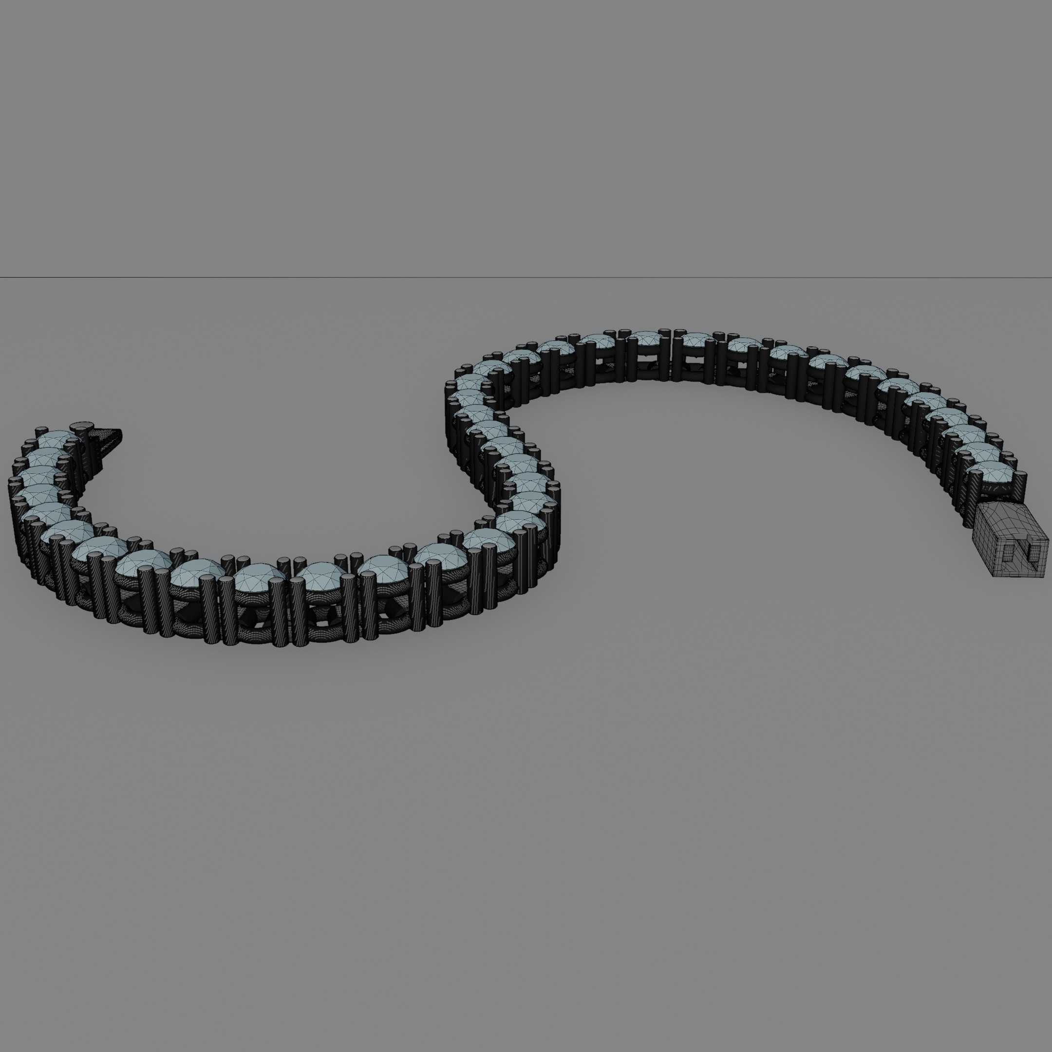 Diamond bracelet jewerly 3D model 3D model_9
