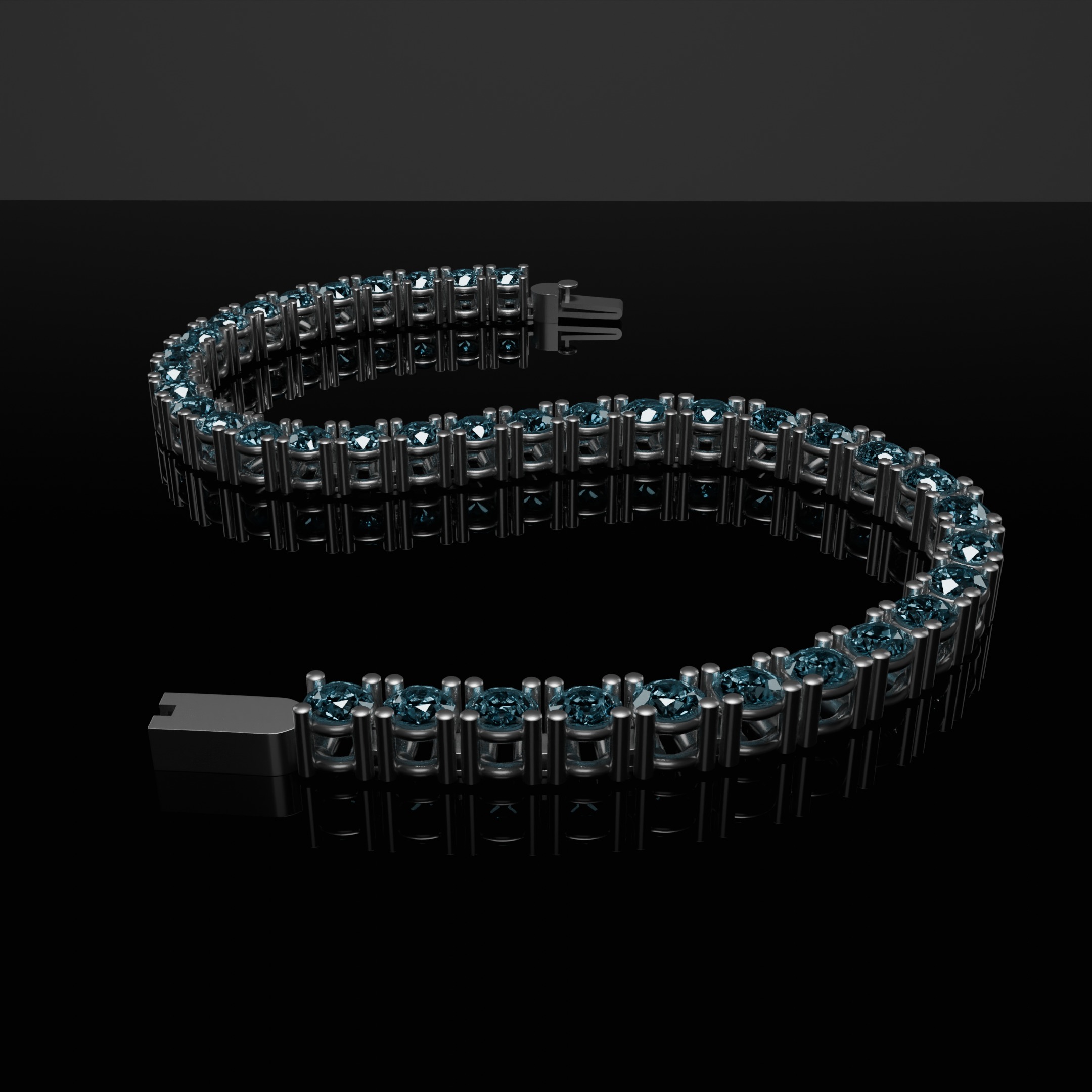 Diamond bracelet jewerly 3D model 3D model_3