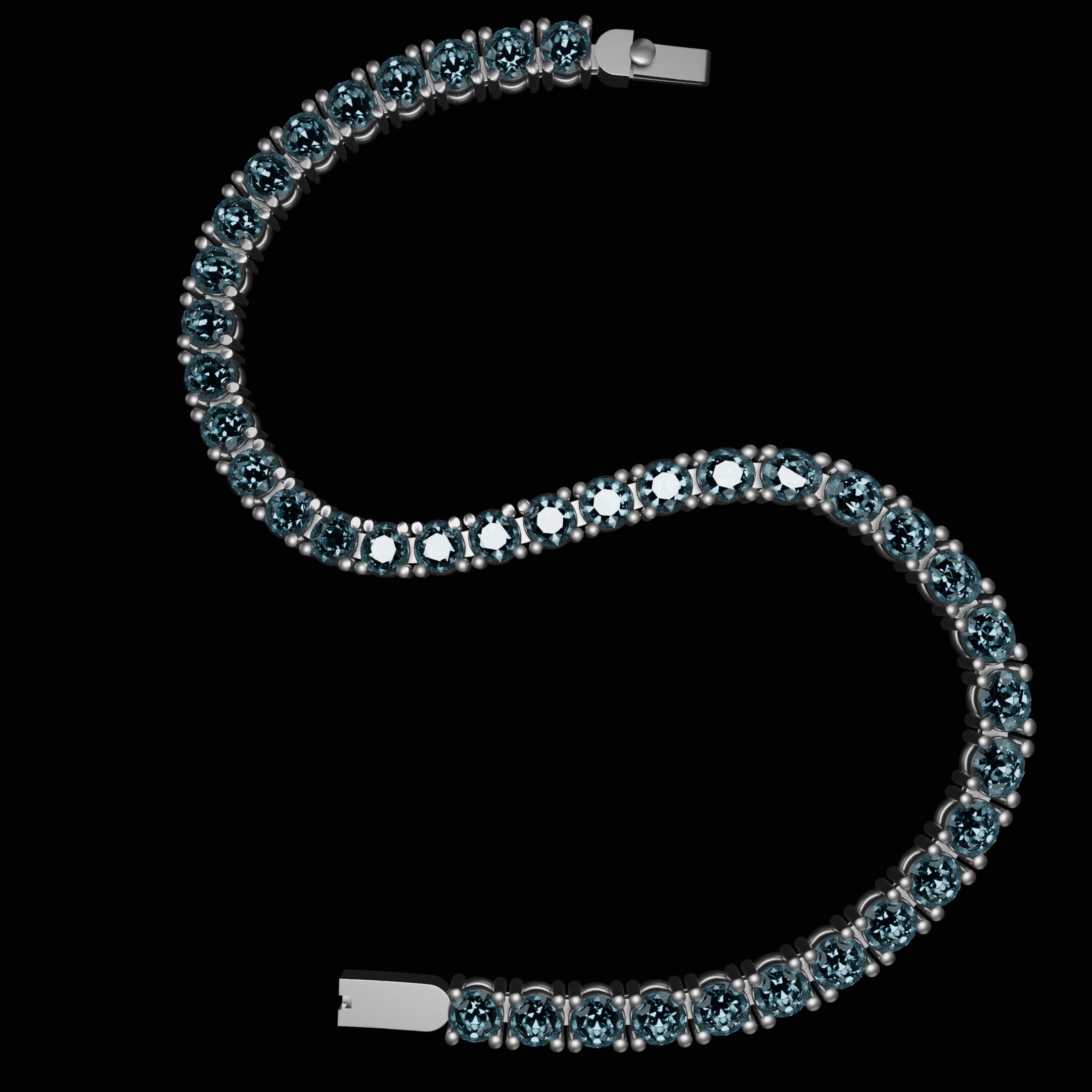 Diamond bracelet jewerly 3D model 3D model_2