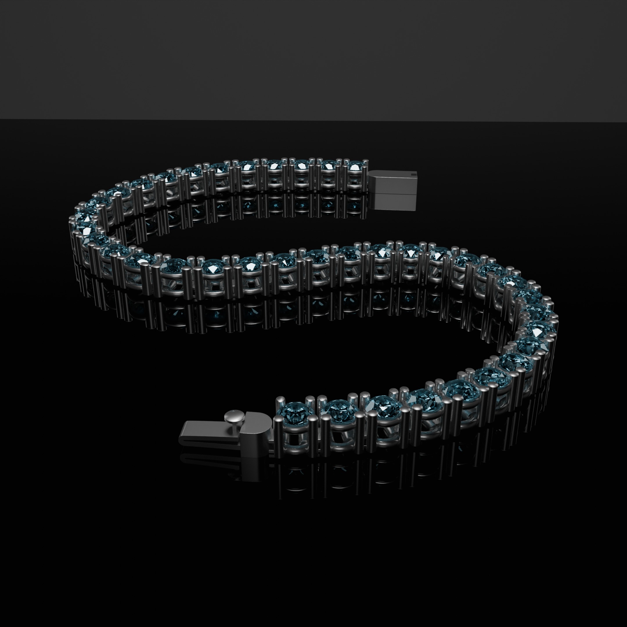 Diamond bracelet jewerly 3D model 3D model_4