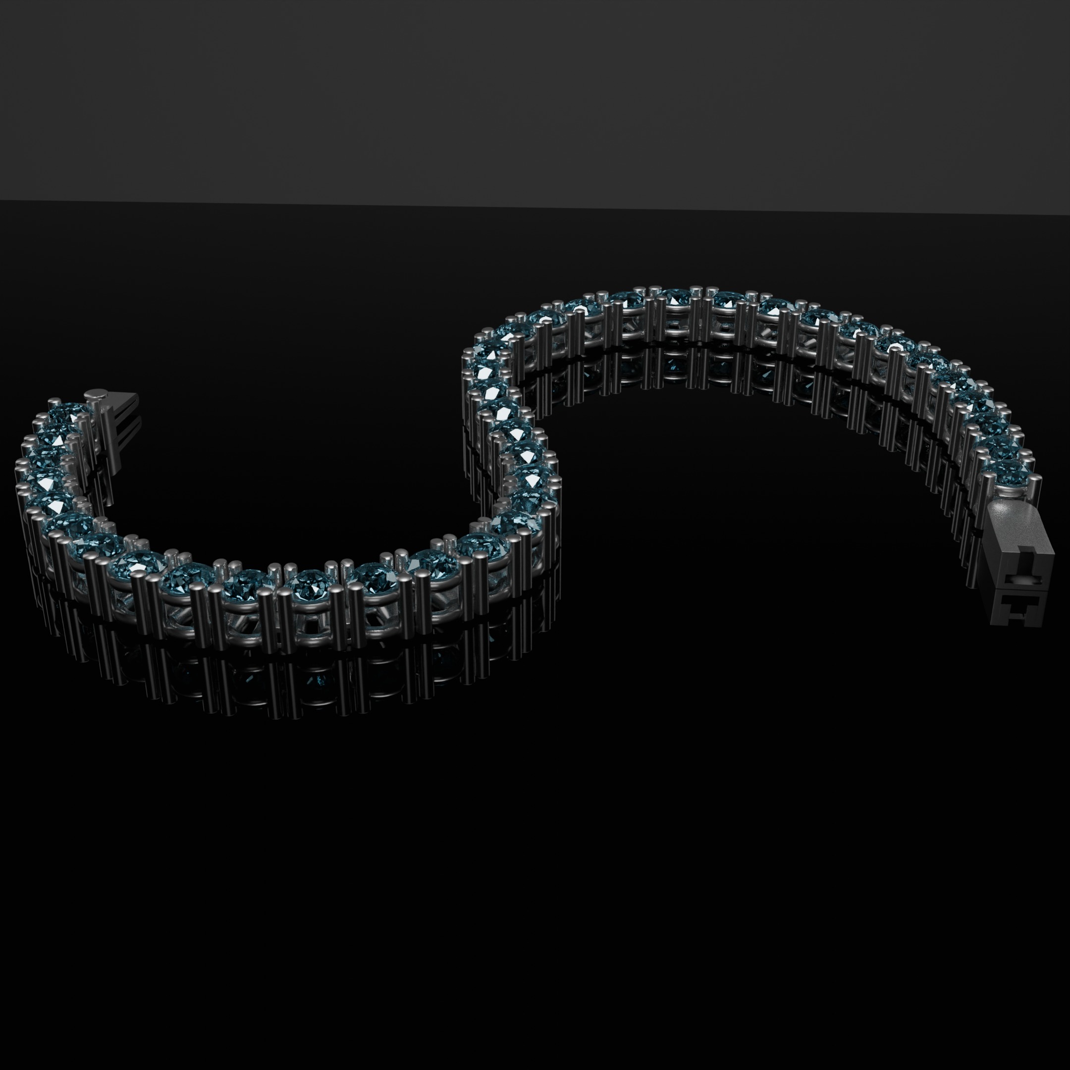 Diamond bracelet jewerly 3D model 3D model_5