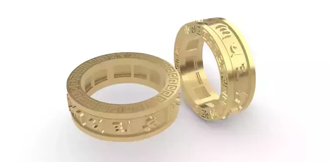 0279 Tibetan Om Mani Padme Hom Spin Ring