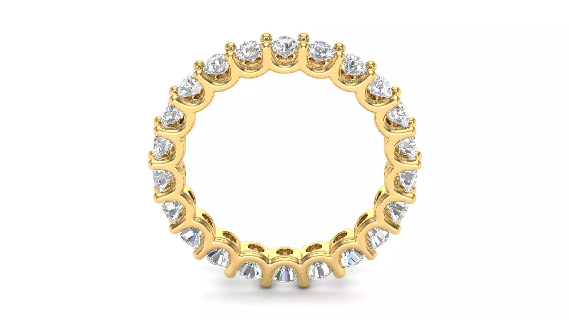 U Shaped Eternity Ring 2 point 3 mm stone size swiss 13 and EU53 3D print model_0