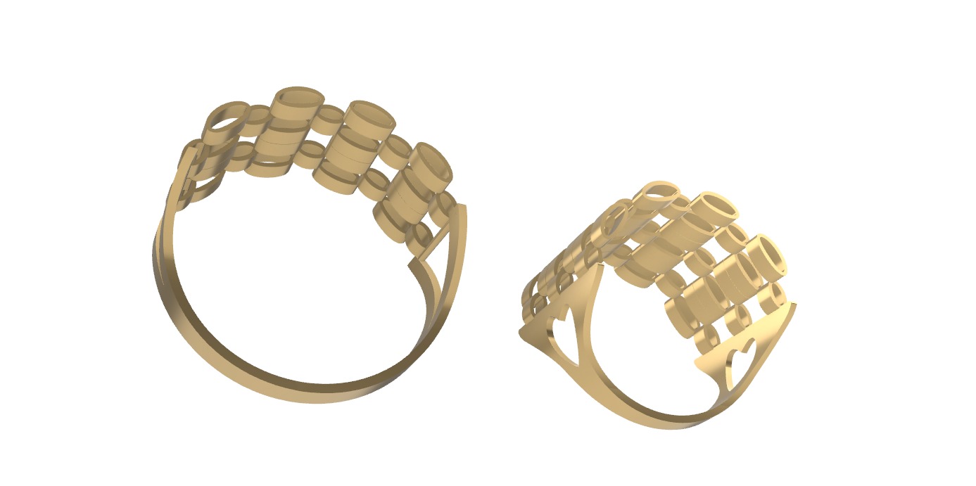 0281 Female Ring 3D print model_3