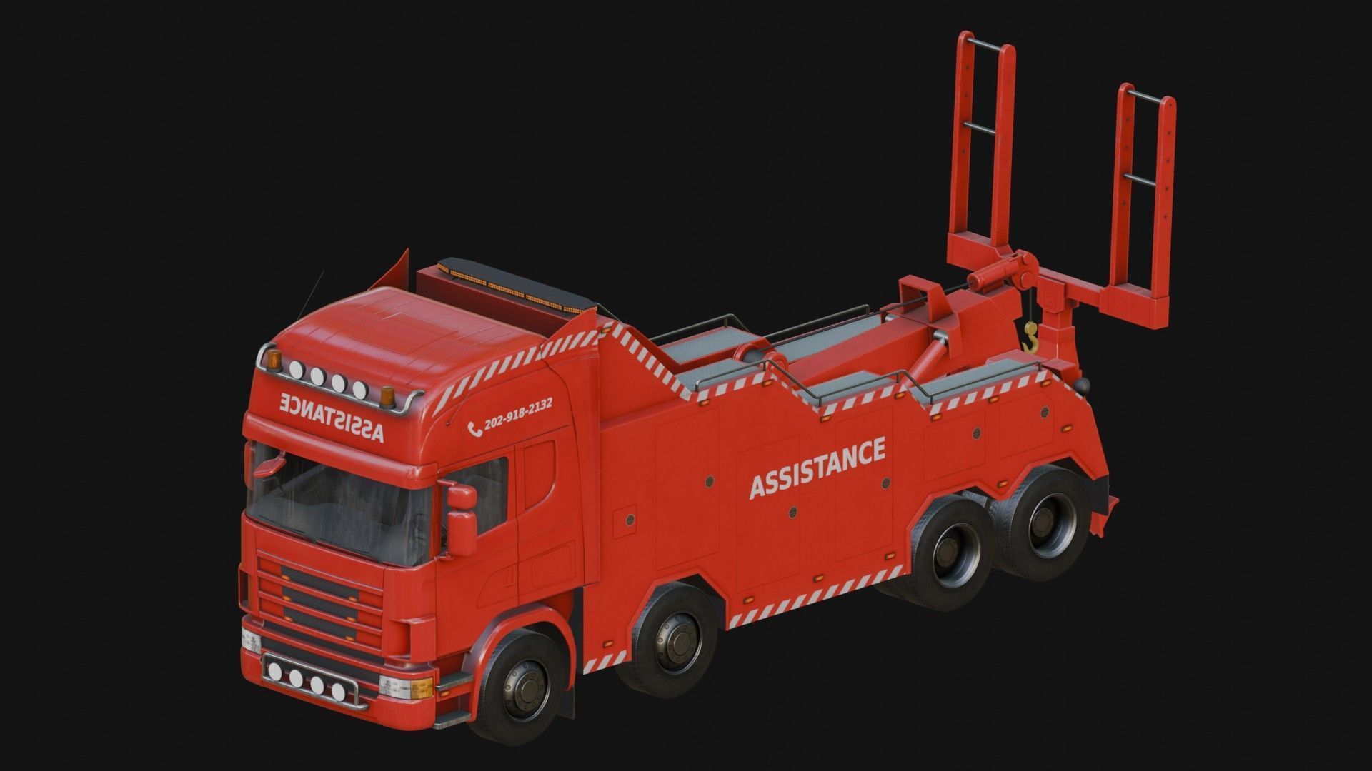 Wrecker Truck Low-poly 3D model_6