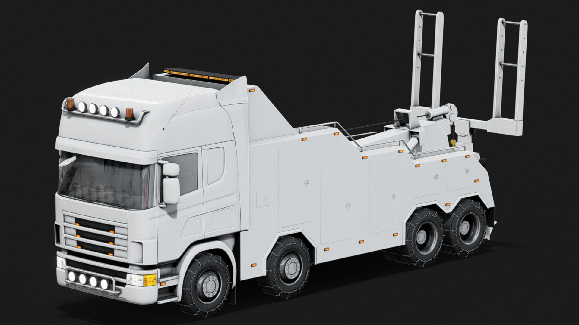 Wrecker Truck Low-poly 3D model_5