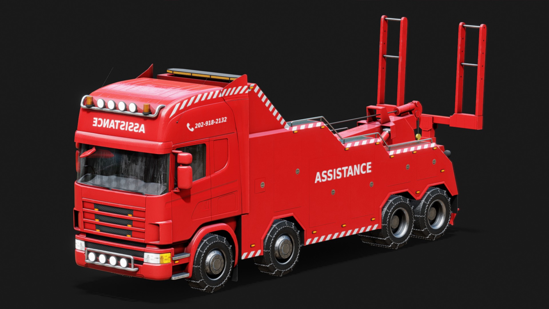 Wrecker Truck Low-poly 3D model_2