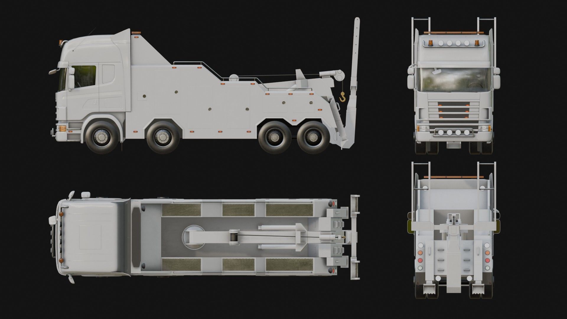 Wrecker Truck Low-poly 3D model_9
