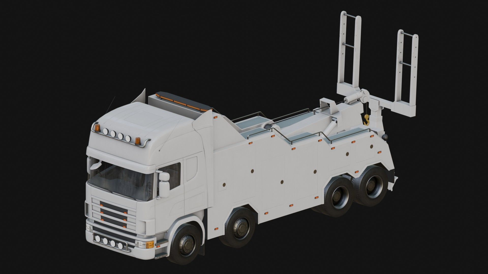 Wrecker Truck Low-poly 3D model_8