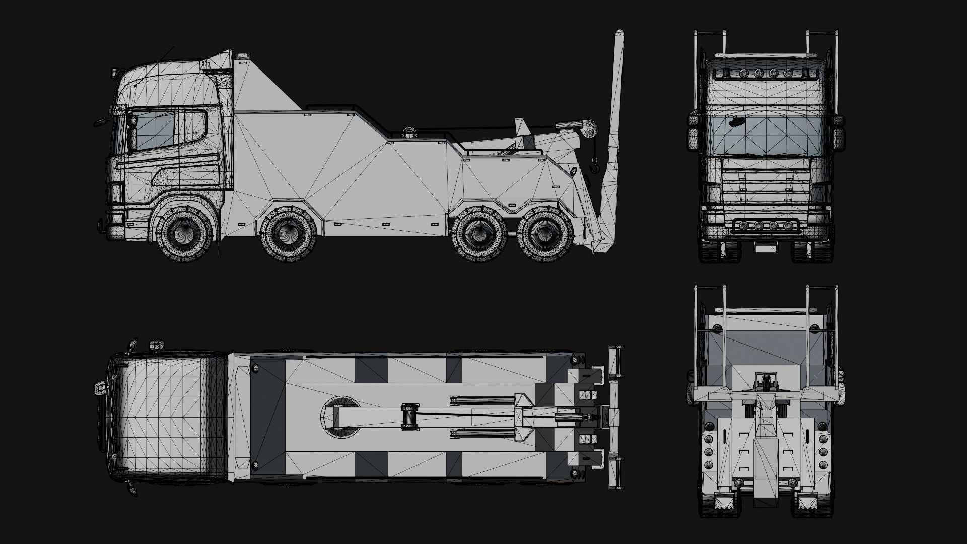Wrecker Truck Low-poly 3D model_11
