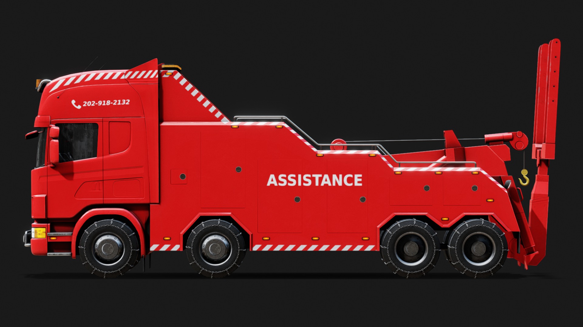 Wrecker Truck Low-poly 3D model_4