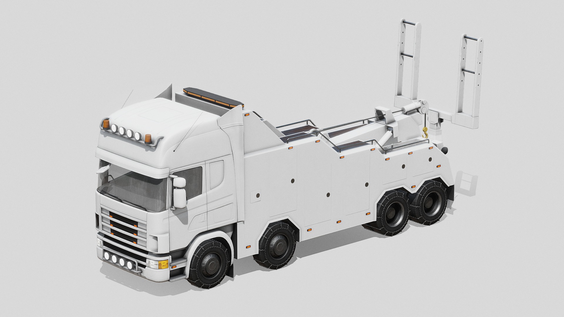 Wrecker Truck Low-poly 3D model_1