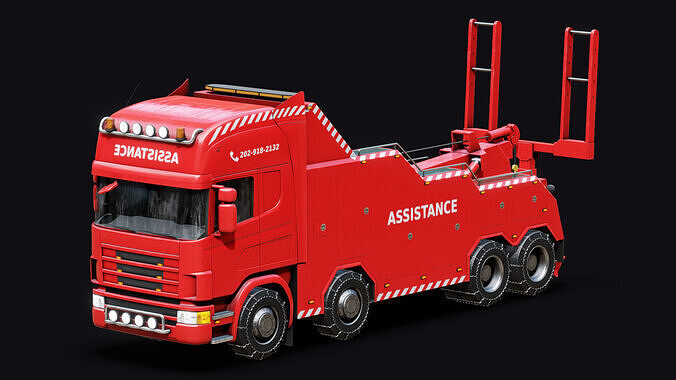 Wrecker Truck Low-poly 3D model