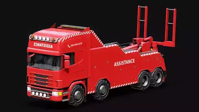 Wrecker Truck Low-poly 3D model Wrecker Truck Low-poly 3D model