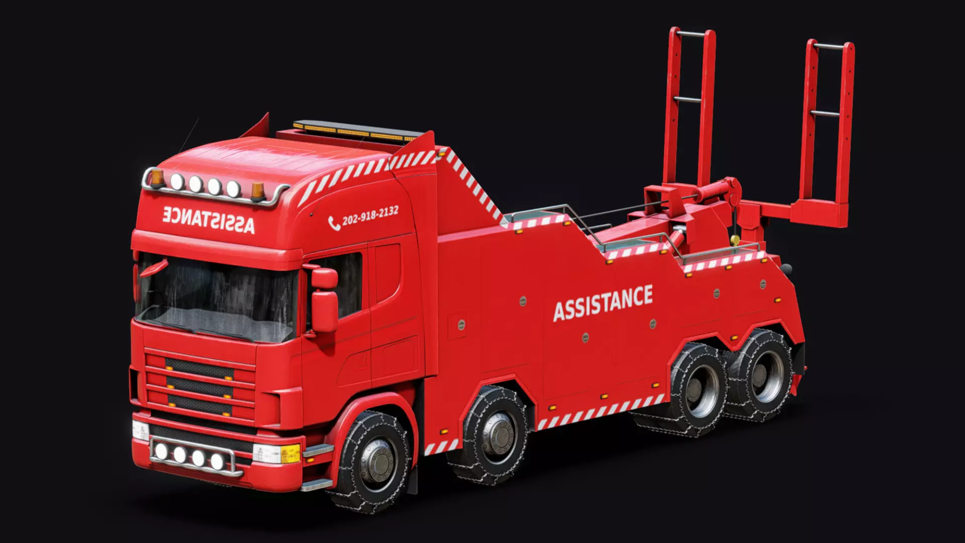 Wrecker Truck Low-poly 3D model_0