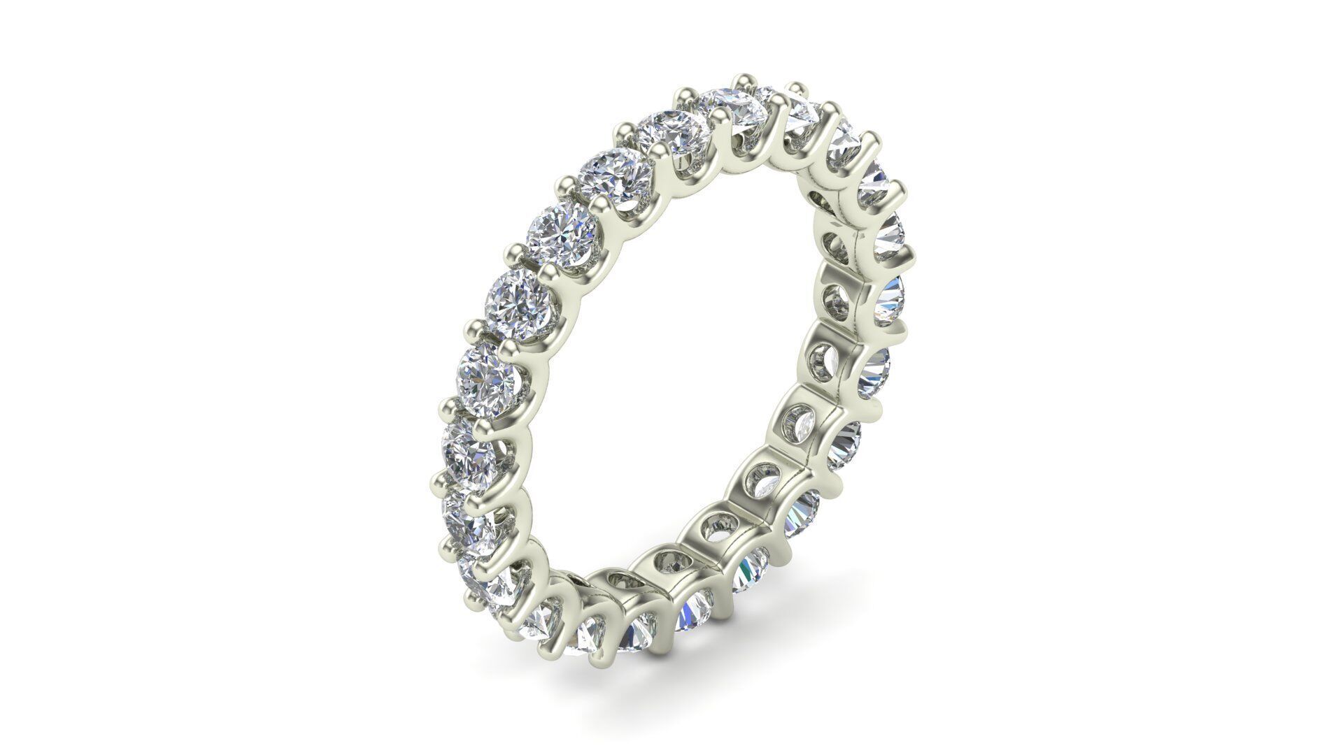 U Shaped Eternity Ring 2 point 3 mm stone size swiss 17 and EU57 3D print model_1