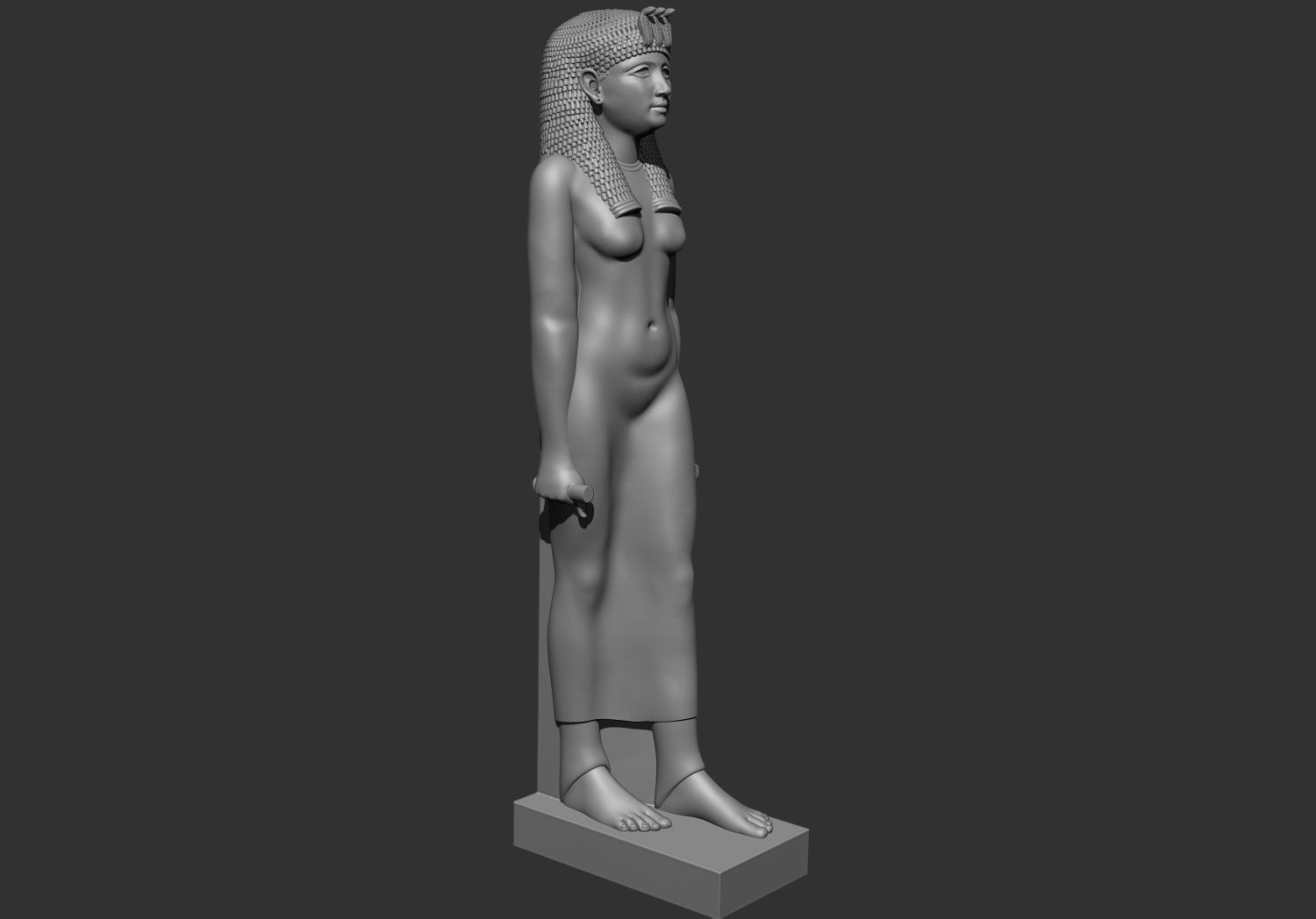 Egyptian Queen Cleopatra statue 3D print model 3D print model_5