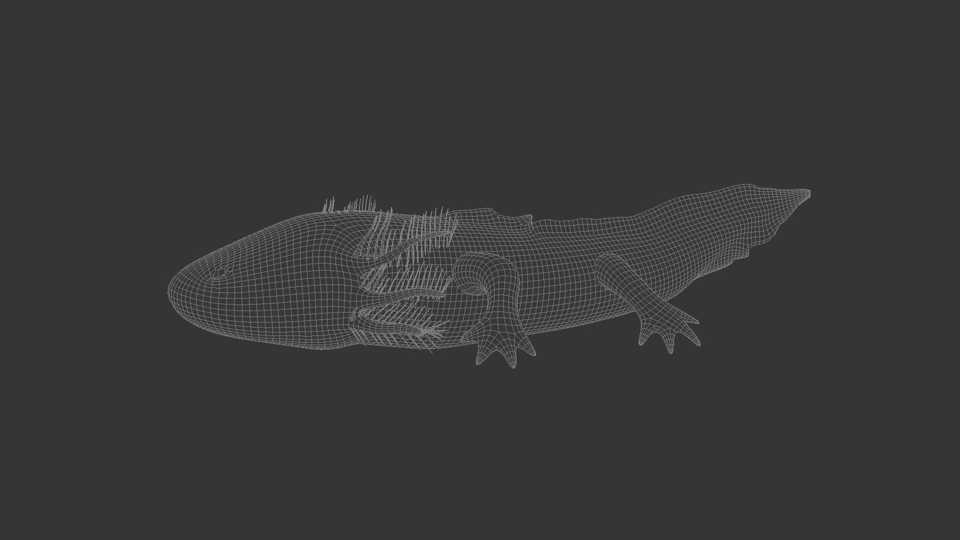 Axolotl Low-poly 3D model_6