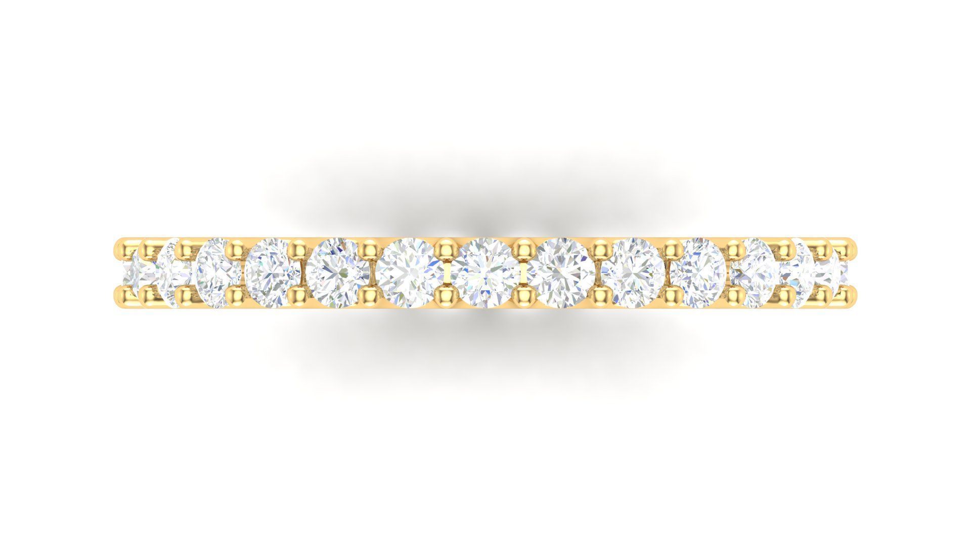 U Shaped Eternity Ring 2 point 3 mm stone size swiss 20 and EU60 3D print model_2