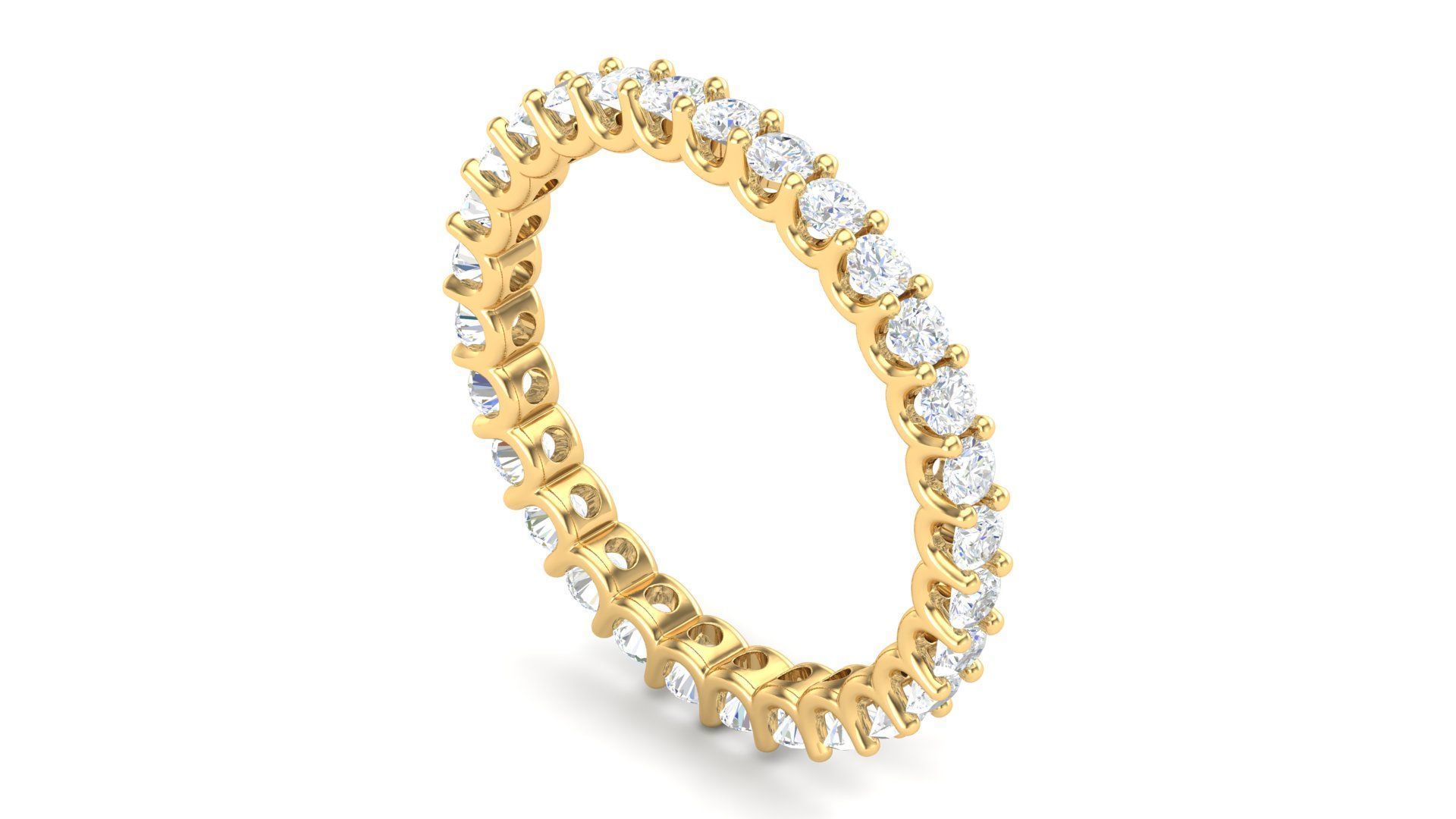 U Shaped Eternity Ring 2 point 3 mm stone size swiss 20 and EU60 3D print model_11