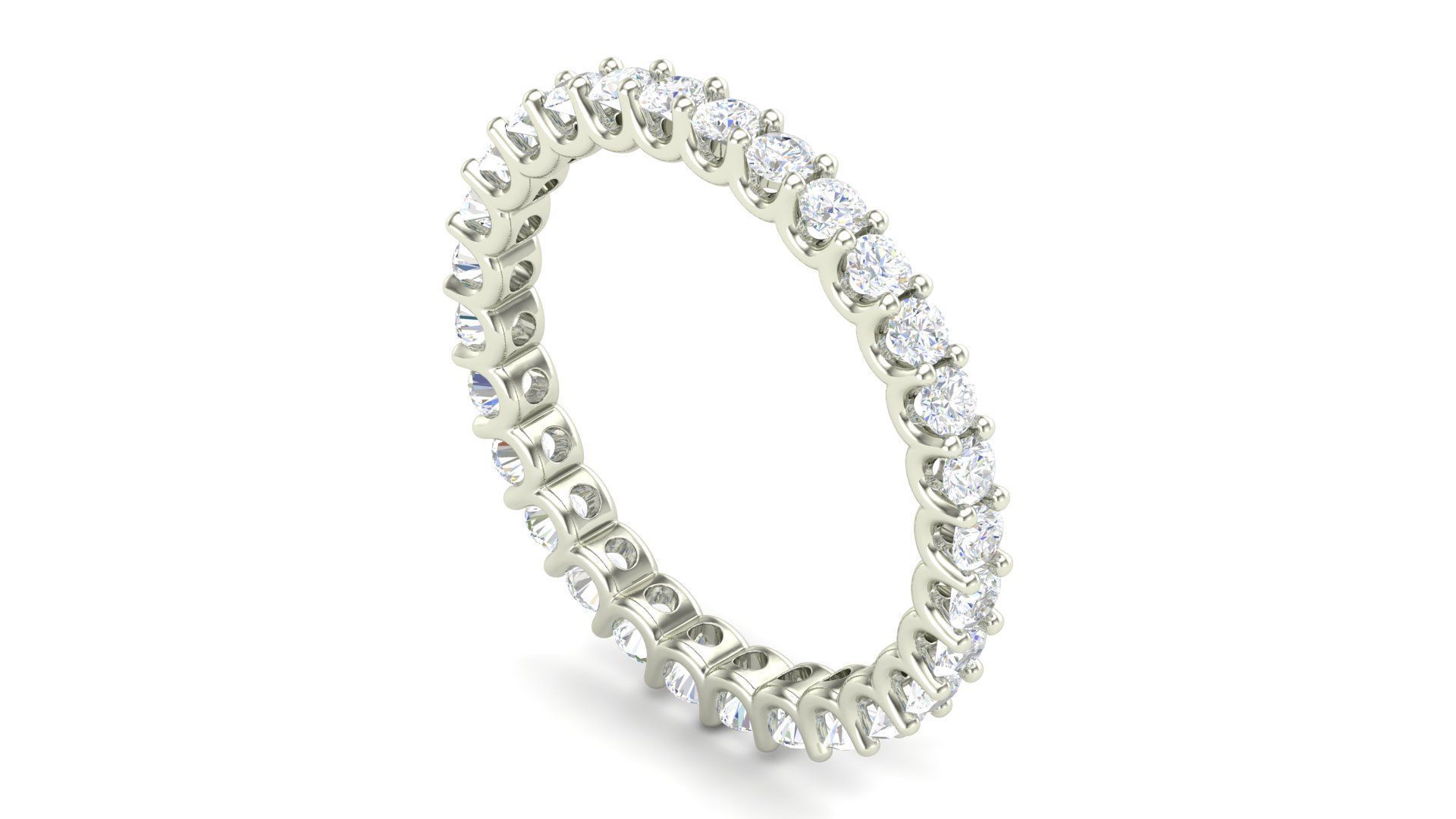 U Shaped Eternity Ring 2 point 3 mm stone size swiss 20 and EU60 3D print model_10