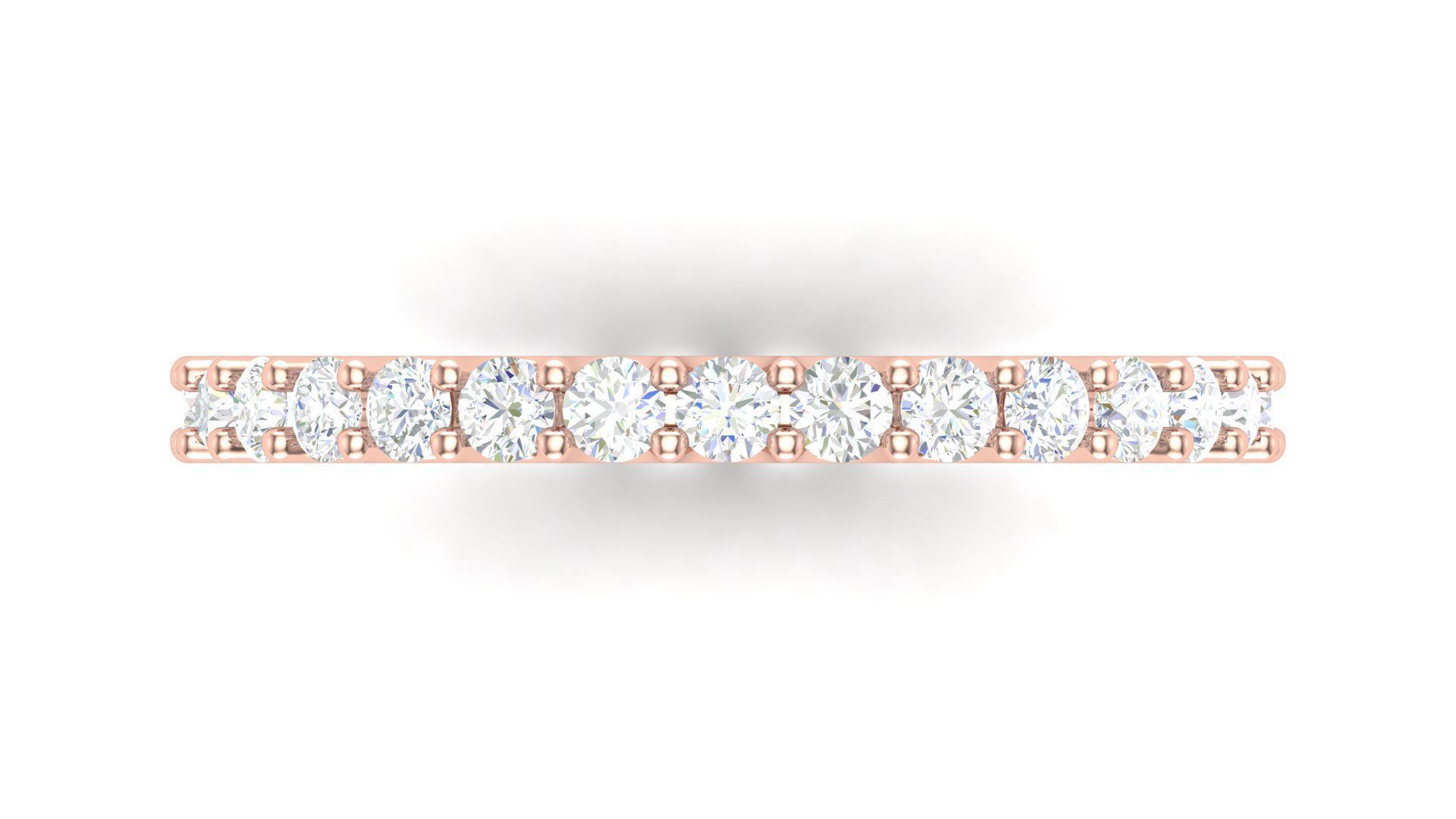 U Shaped Eternity Ring 2 point 3 mm stone size swiss 20 and EU60 3D print model_8