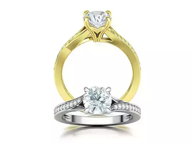 Bespoke 1ct Diamond Ring Solitaire Engagement 3dmodel