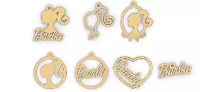 1002 - 7 Barbie Pendant