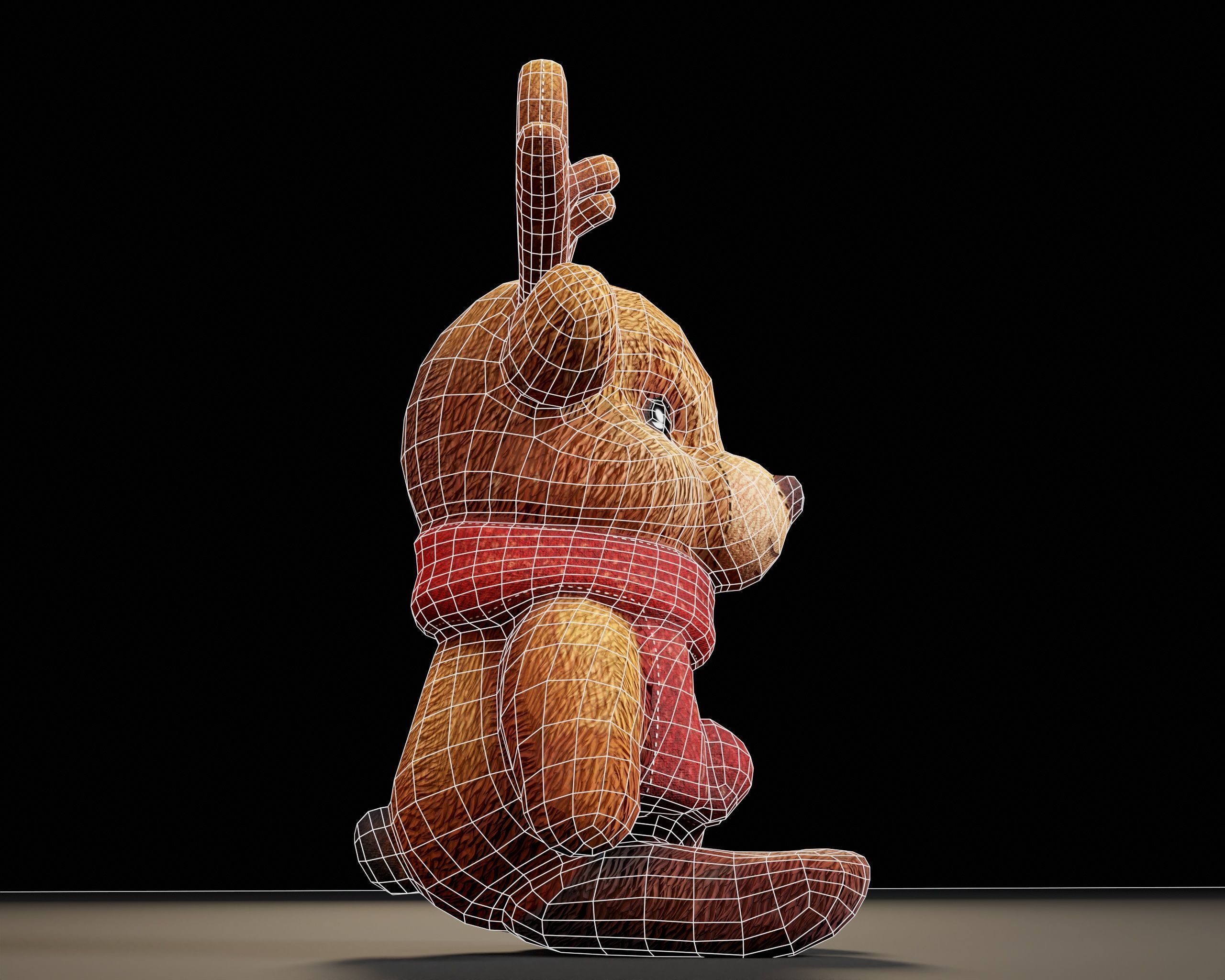 Christmas Reindeer Stuffed Toy Low-poly 3D model_13