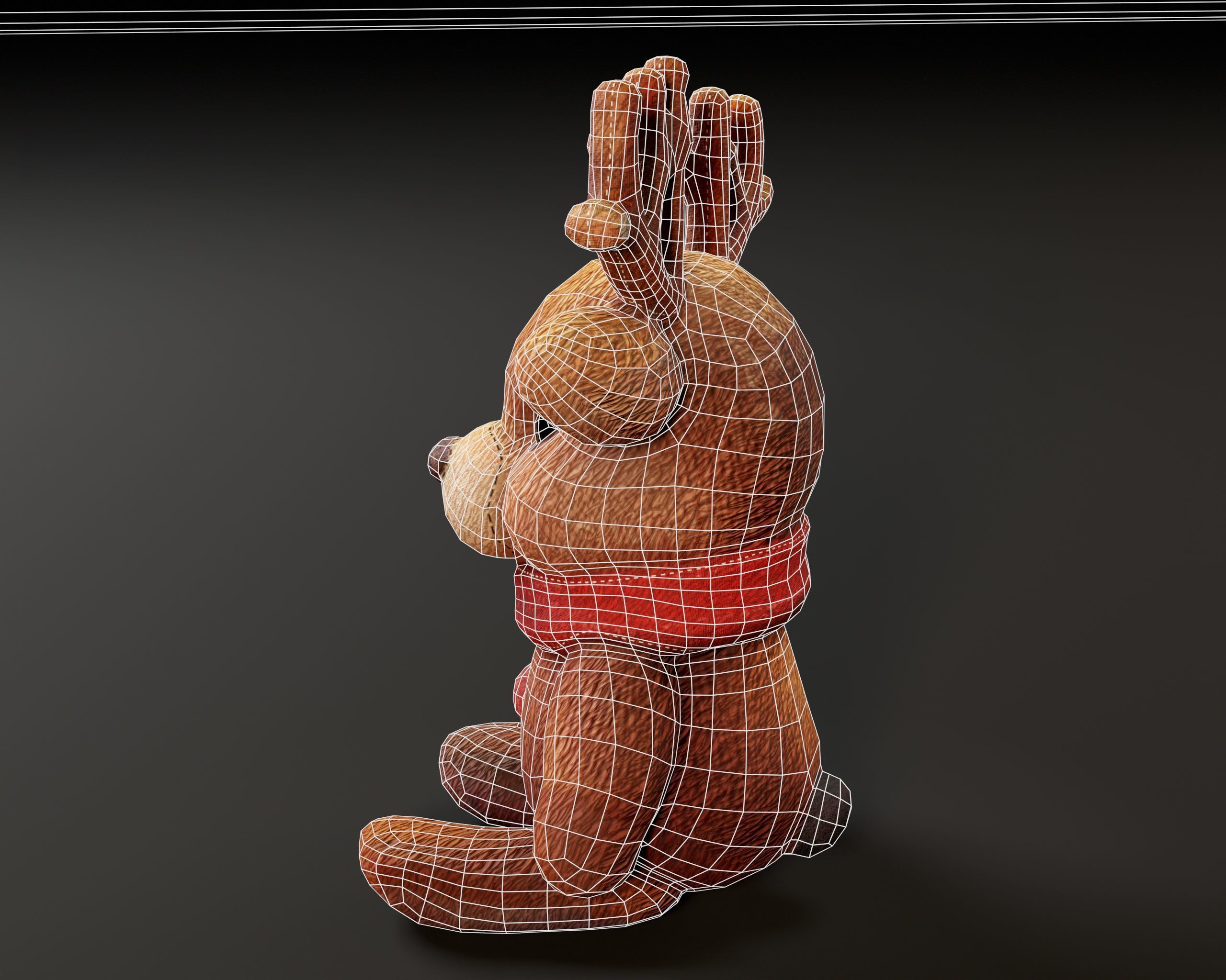 Christmas Reindeer Stuffed Toy Low-poly 3D model_11